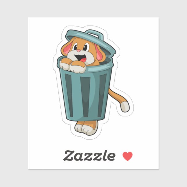 Pegatina Perro con Trashcan (Hoja)