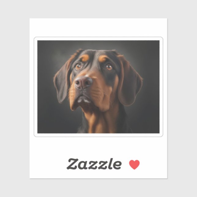 Pegatina Perro Coonhound (Hoja)