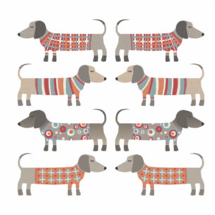 Pegatina Perro Dachshund Sausage