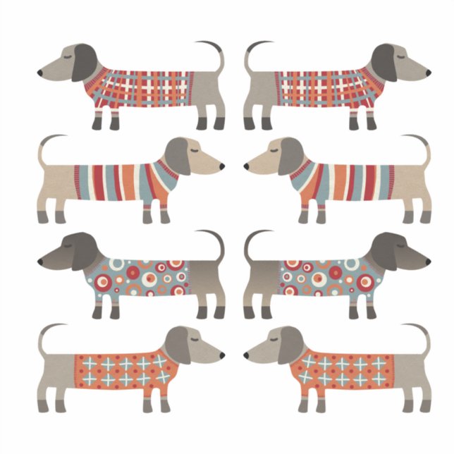 Pegatina Perro Dachshund Sausage (Anverso)