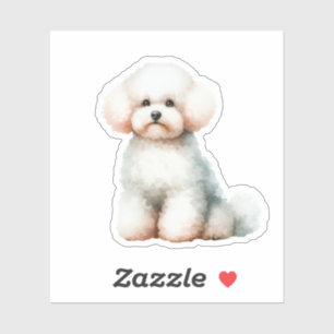 Pegatina Perro de Amigo de Bichon Blanco