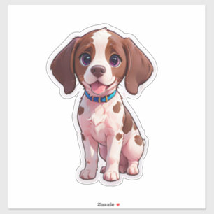 Pegatina Perro De Cachorro Con Collar