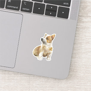 Pegatina Perro de caricatura de Corgi Puppy