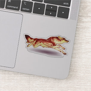 Pegatina Perro de ejecución de zorro rojo
