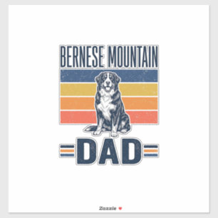 Pegatina Perro de montaña bernés Papá Diseño vectorial vint