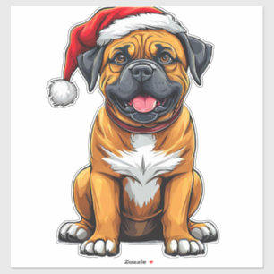 Pegatina Perro de Navidad Adorable