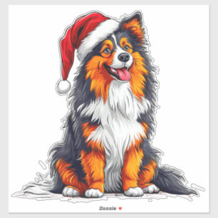 Pegatina Perro de Navidad Adorable