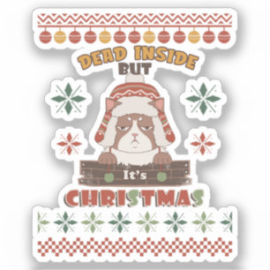 Pegatina Perro de Navidades sarcásticos - Inspirado suéter 