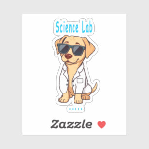 Pegatina Perro de Science Lab, punks, chistes de papá, labo
