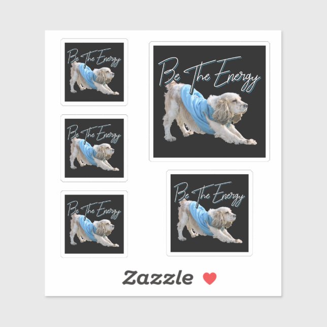 Pegatina Perro descendente del yoga - Sea la cita energétic (Hoja)