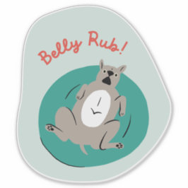 Pegatina Perro divertido "pomposo" retro verde menta ilustr