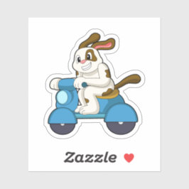 Pegatina Perro en bicicleta con Scooter.PNG