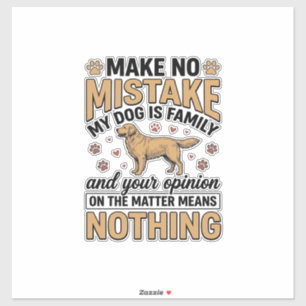 Pegatina Perro Es Familia Tipografía Vintage Retriever Dise