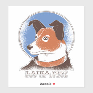 Pegatina Perro espacial soviético Laika 1957