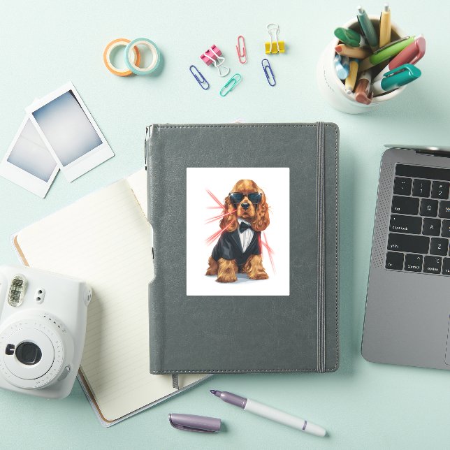 Pegatina Perro Espía Spaniel - Agente Secreto Canino (Funda para iPad)