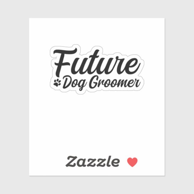 Pegatina Perro futuro Groomer (Hoja)