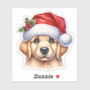 Pegatina Perro Golden Retriever con Santa Claus Style-82535