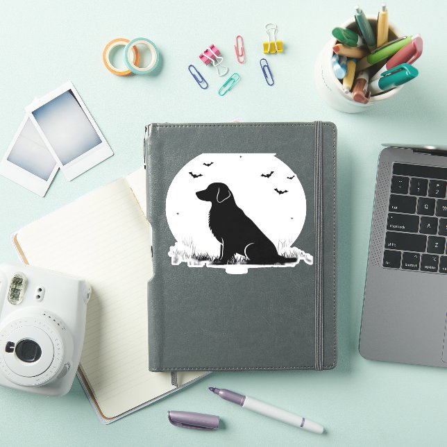 Pegatina Perro Golden Retriever - Silueta de la luna de Hal (Funda para iPad)