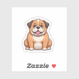 Pegatina perro gordo lindo y gracioso