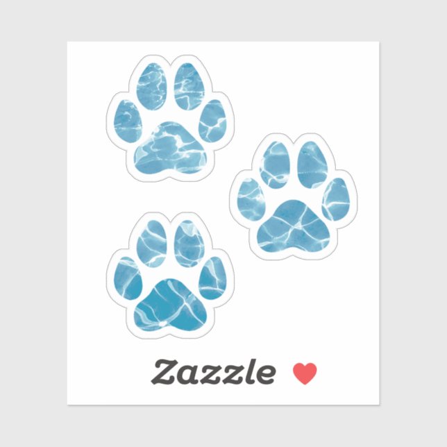 Pegatina Perro Groomer Wash Paws Imprime Agua Acuarela (Hoja)