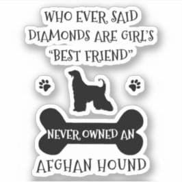 Pegatina Perro Hound Afgano Mejor Amigo Vinyl
