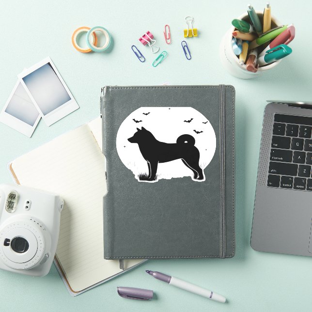 Pegatina Perro Inu Shiba - Esmortiza de silueta lunar de Ha (Funda para iPad)