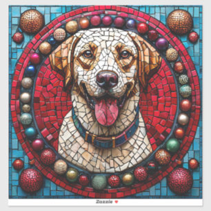 Pegatina perro labrador de Navidad