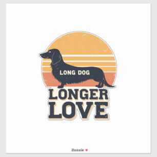 Pegatina Perro Largo Amor Más Largo Dachshund Vintage Atard