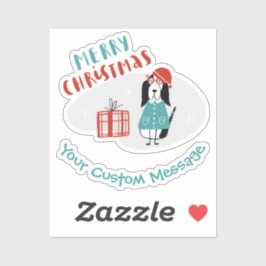 Pegatina Perro navidad personalizado