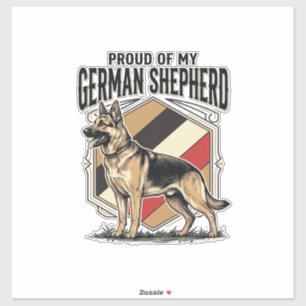 Pegatina Perro Pastor Alemán Gráfico Grabado Vintage Amor P