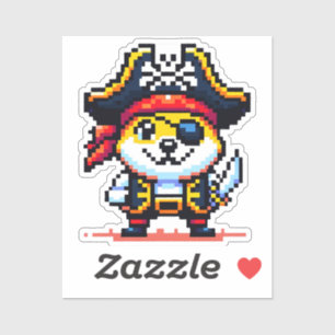 Pegatina Perro pirata - Gracioso diseño de aventura de arte