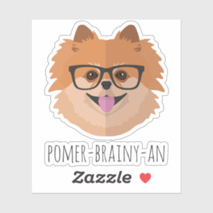 Pegatina Perro Pomeraniano En Personalizado De Gafas Nervio