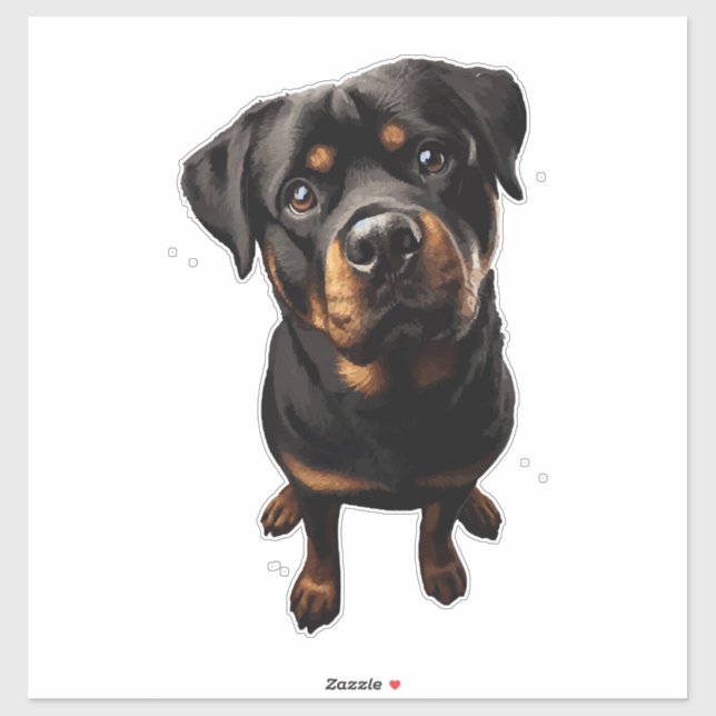 Pegatina perro rottweiler (Hoja)