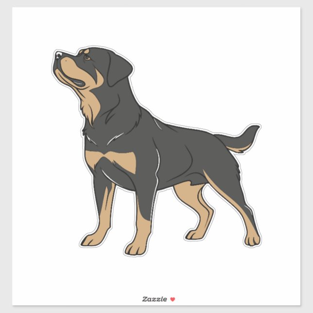 Pegatina Perro Rottweiler, Perro Rottweiler de pie (Hoja)