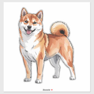 Pegatina Perro Shiba Inu - Lindo y Feliz