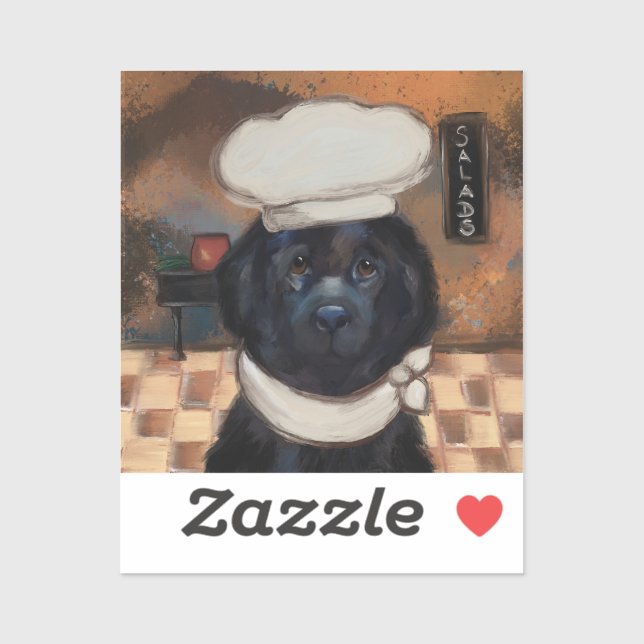 Pegatina Perro Terranova   (Hoja)