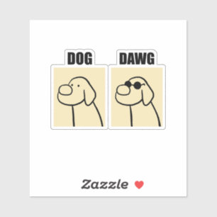 Pegatina Perro y dawg cute Perro picado
