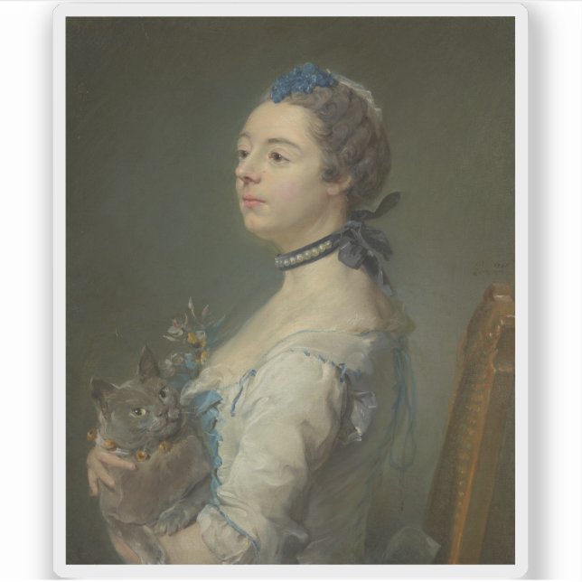 Pegatina Perronneau: Magdaleine Pinceloup de la Grange (Anverso)