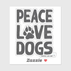 Pegatina Perros de amor por la paz © GraphicLoveShop