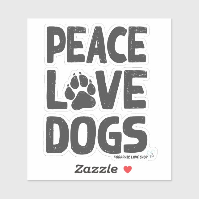 Pegatina Perros de amor por la paz © GraphicLoveShop (Hoja)