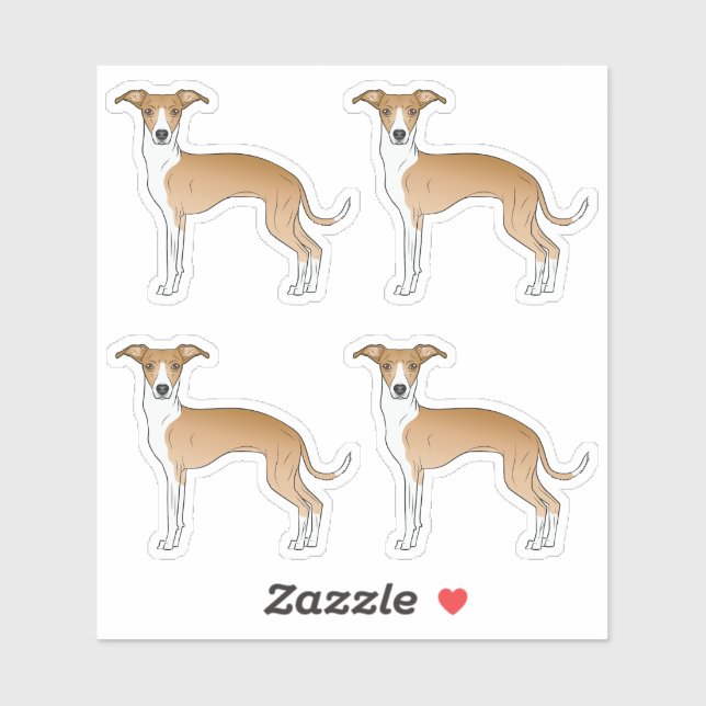 Pegatina Perros De Caricatura De Gris De Amanecer Y Blanco  (Hoja)