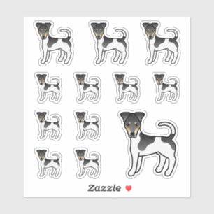 Pegatina Perros de dibujos animados cómodos de Fox Terrier 