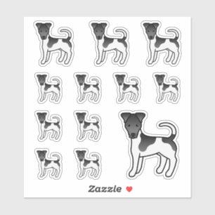 Pegatina Perros de dibujos animados de Fox Terrier suaves e