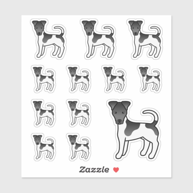 Pegatina Perros de dibujos animados de Fox Terrier suaves e (Hoja)