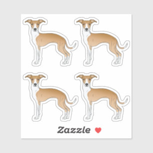 Pegatina Perros de dibujos animados de galgo italiano beige