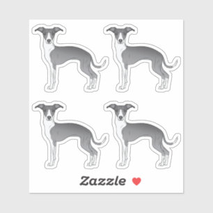 Pegatina Perros de dibujos animados galgos italianos azules