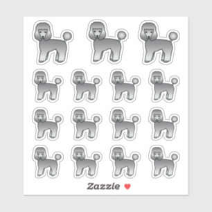 Pegatina Perros de dibujos animados lindos caniches de jugu