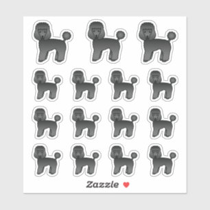 Pegatina Perros de dibujos animados lindos caniches juguete