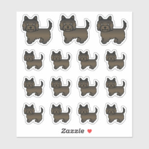 Pegatina Perros de dibujos animados lindos de Cairn Terrier