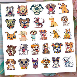 Pegatina Perros Divertidos Conjunto 1